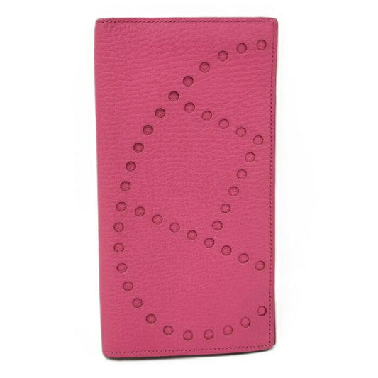 Hermes Evelyn Fold Wallet Leather Pink □N Engraved