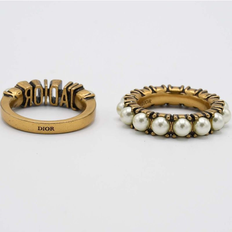 Christian DIOR J'adore Set Ring No.12 M Faux Pearl 9.6g Accessories H20107