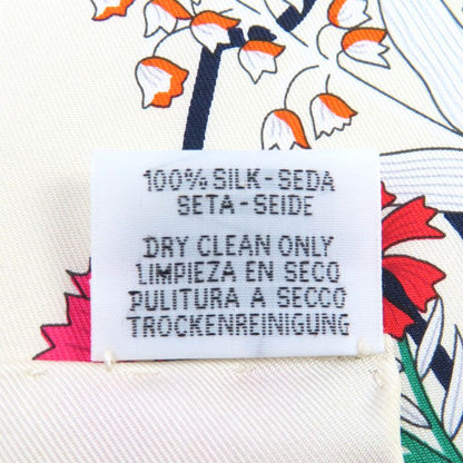 Hermes Carré 90 Planifleur 100% Silk Scarf Multi With Box Made In France Women