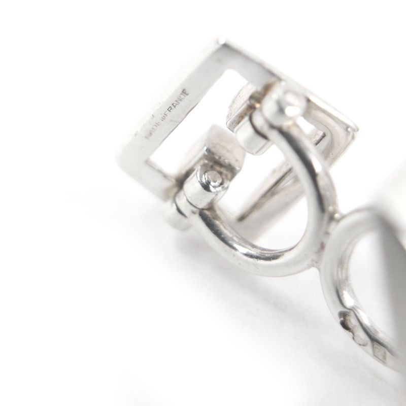 Hermes Vintage H Logo Motif Cufflinks Button Cufflinks Sv925 Silver With Box