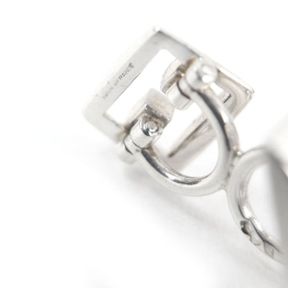 Hermes Vintage H Logo Motif Cufflinks Button Cufflinks Sv925 Silver With Box
