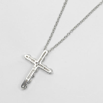 Tiffany & Co Small Cross Pt950platinum × Diamond Ladies 3.54g Necklace