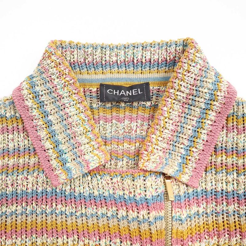 Chanel Multicolor Knit Riders Jacket P55716k07317 Mix 36