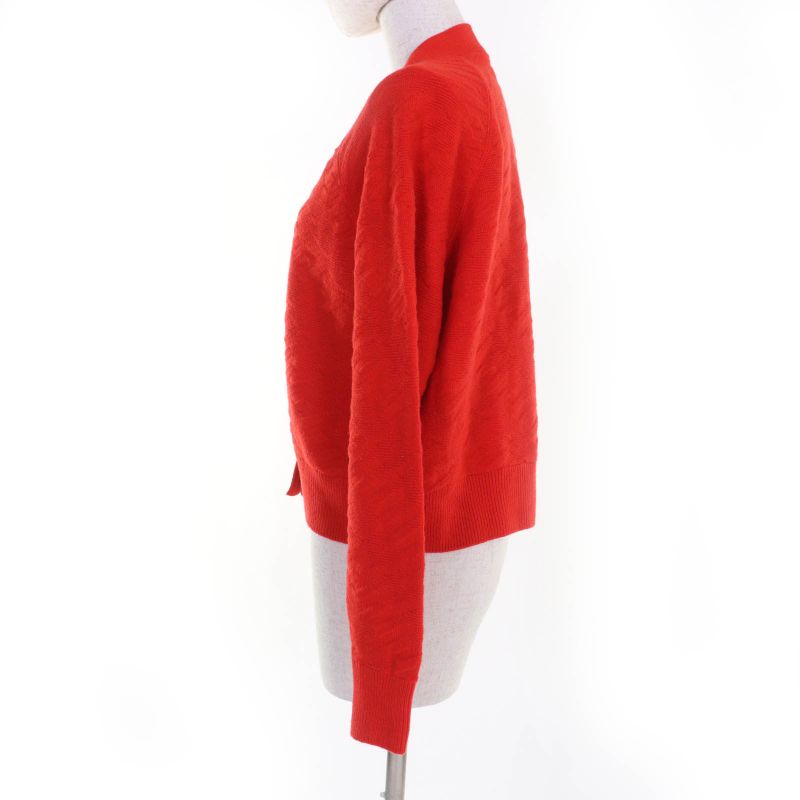 Hermes 2022 100% Wool H Motif Serie Buttons Long Sleeves Knit Cardigan Red