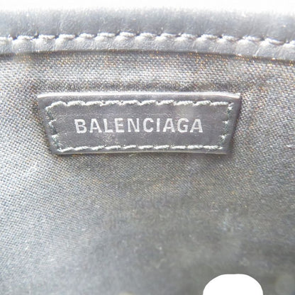 Balenciaga Navy Cabas Su 390346 Canvas Calf Light Beige Black 2WAY Handbag