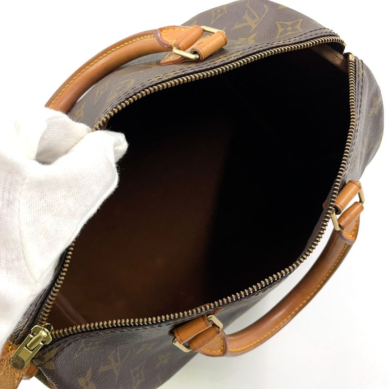 Louis Vuitton Speedy 30 Monogram Leather X PVC Brown Handbag Gold N41370