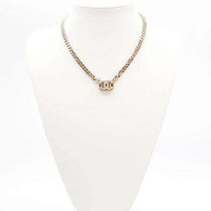 Chanel Necklace Pendant Choker Gold Coco Mark Rhinestone