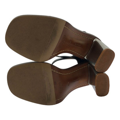 Celine - Phoebe Banban Metal Heel Sandals - 36 - Black Brown - Women's