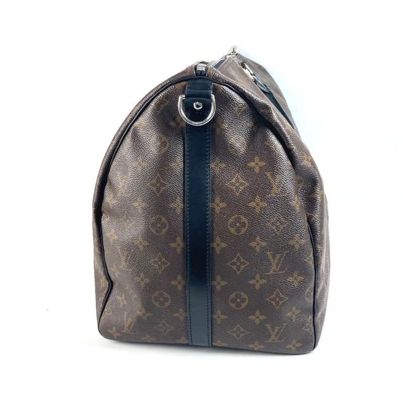Louis Vuitton Boston Bag Keepall Bandoliere 55 M56714 Monogram Macassar Canvas