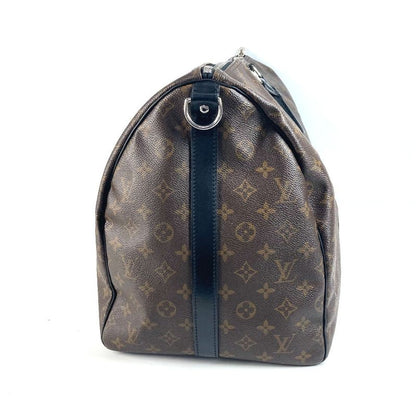 Louis Vuitton Boston Bag Keepall Bandoliere 55 M56714 Monogram Macassar Canvas