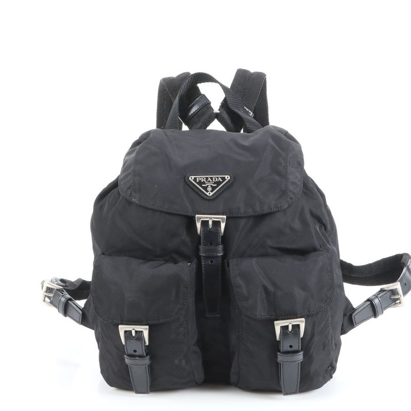 Prada Tessuto Nylon Triangle Logo Backpack Sac Backpack Shoulder Bag Women EME