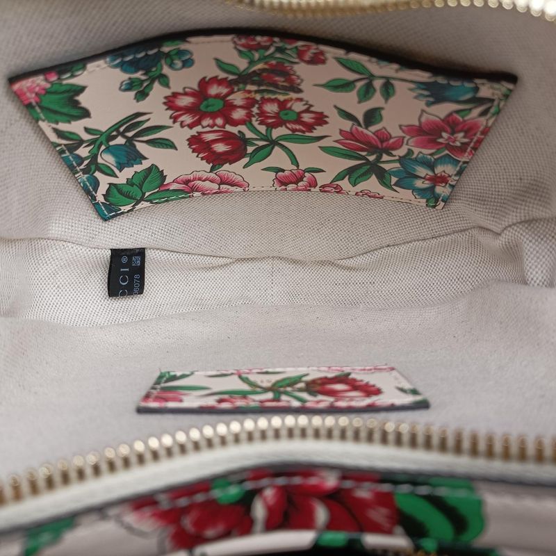 Guccigg Marmont Flower Print Heart Multicolor Leather 740355 E040806078