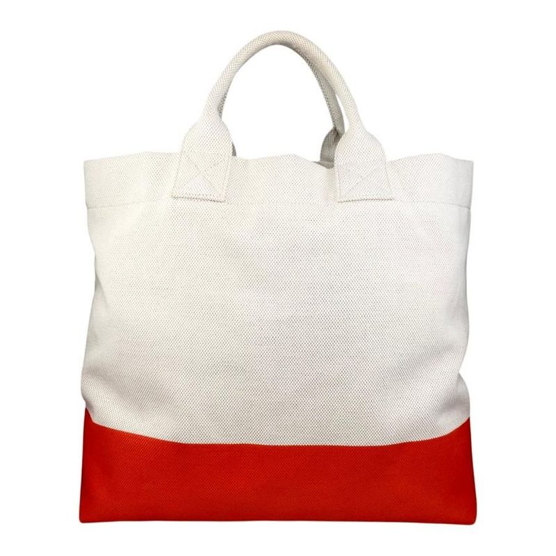 Gucci Tote Bag Large 782741 Embossed Canvas Logo White Orange Gucci