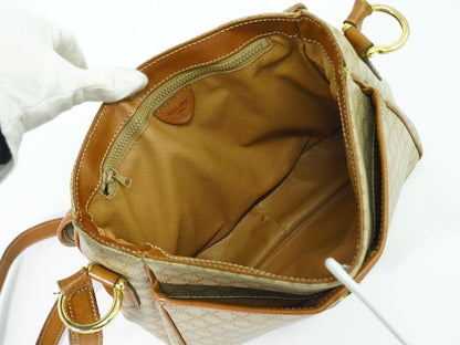 Authentic Celine Macadam Shoulder Bag Pochette PVC Beige Macadam Bag Pre-owned