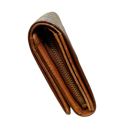 Louis Vuitton Monogram L-shaped Zipper Porte Monnaie Vie Tresor Fold