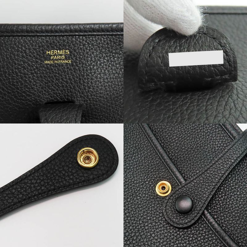 Hermes Evelyne 3 PM Black Taurillon Clemence Gold Hardware Y Engraved