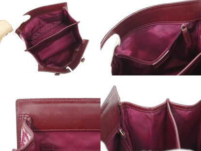 Authentic Christian DIOR Trotter Handbag Canvas Leather Bordeaux Trotter Bag