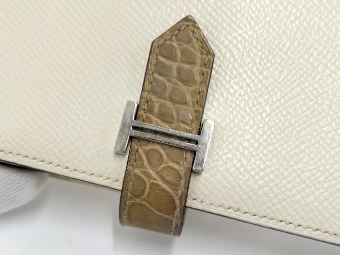 Hermes Bearn Souffle Touch Bifold Wallet Leather Ivory