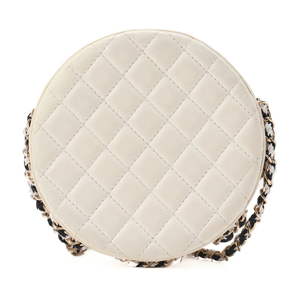 Chanel Cruise Line Floating Chain Shoulder Bag Lambskin And Vinyl Black With