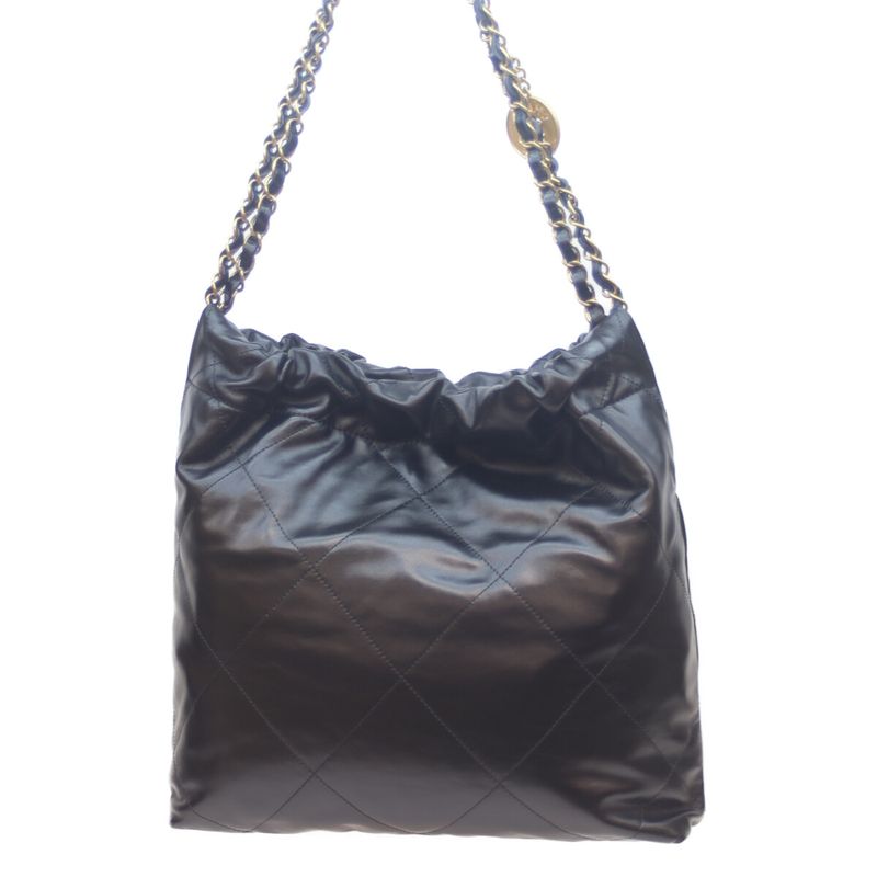 Chanel As3260 Black Shiny Calf Chanel 22 Small Ghardware