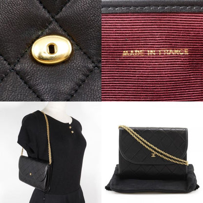 Chanel Matelasse Mini Chain Shoulder C00060 Lambskin Black Ladies Shoulder Bag
