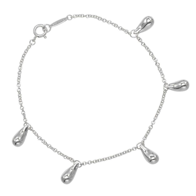 Tiffany & Co Teardrop 5 Motif Silver 925 Ladies 6.2g Bracelet