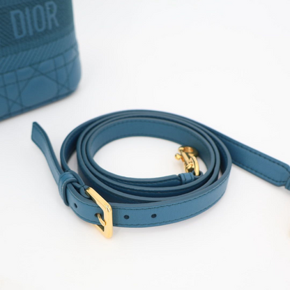 Christian DIOR Travel Canage Stitch Leather Small Vanity Shoulder Bag