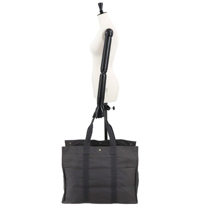 Hermes Herline Tote TGM Bag Canvas Gray Silver Hardware Herline Tote TGM