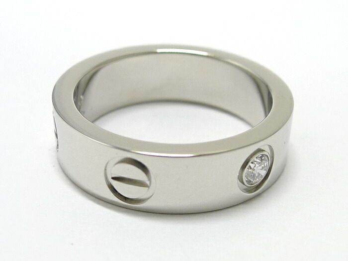 Cartier Love Ring Pt950 Platinum With Diamonds Size 52 Approx 120 G