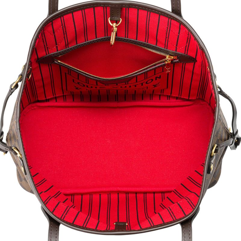 Louis Vuitton Tote Bag Neverfull PM Brown/cerise Red