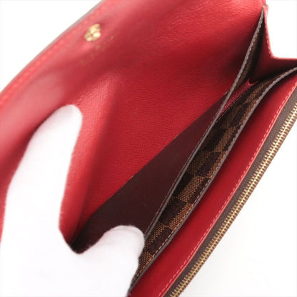 Louis Vuitton Damier Portefeuille Emilie Zipper Long Wallet N63544 Ebène Brown