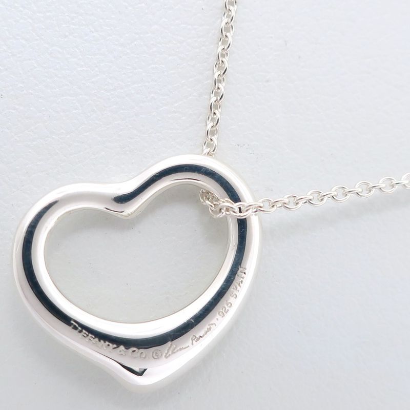 Tiffany & Co Open Heart Elsa Peretti 925 Silver Ladies 3g Necklace