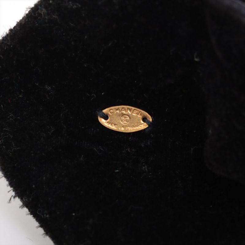 Chanel Camellia Barrette Fabric Black Made In France