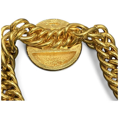 Chanel ⑤ 3811 70s~80s Vintage Thick Chain Choker Necklace Ladies Gold