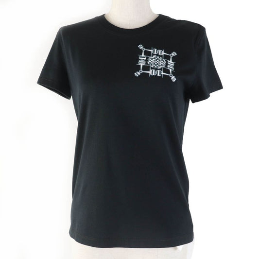 Hermes 2024ss 4h4642da 100% Cotton Short Sleeve T-shirt Black 34 Made In France