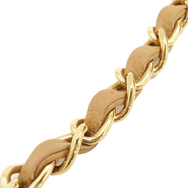 Chanel Shoulder Bag Mini Matelasse Caviar Skin Beige Gold Hardware Chain