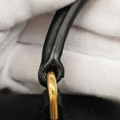 Celine Handbag Triomphe Teenino Leather Black Gold Hardware 2way Bag Ladies