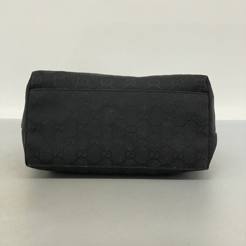 Gucci Shoulder Bag GG Canvas 001 3386 Canvas Black Silver Hardware Women