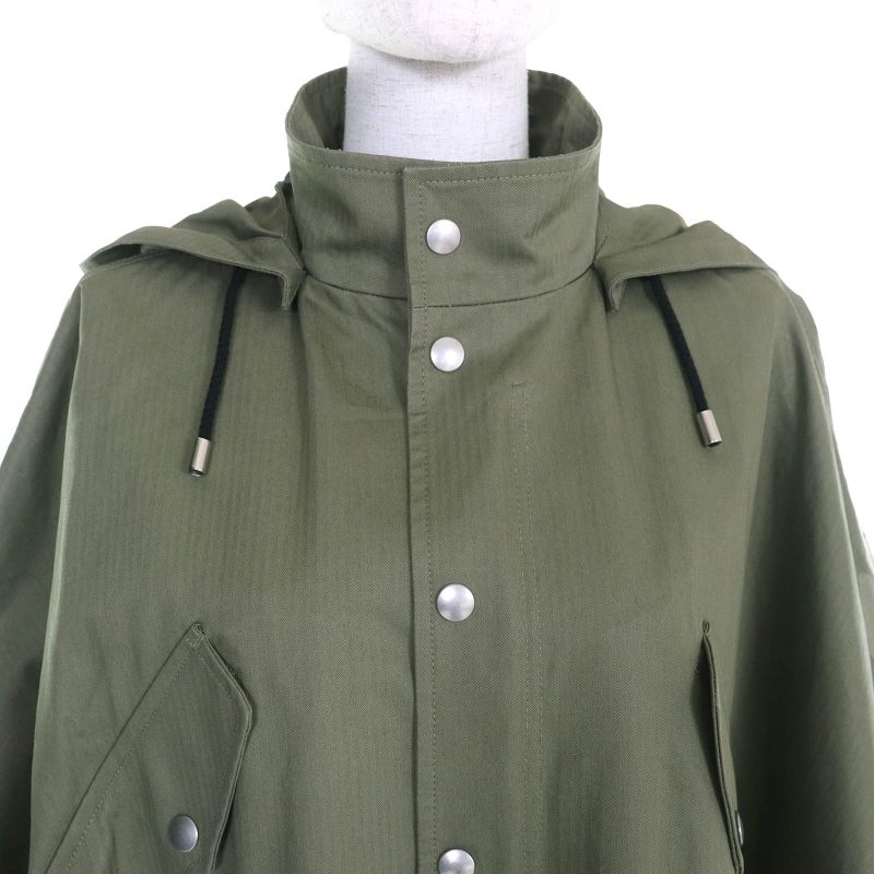 Christian DIOR 857m82a3726 100% Cotton Bee Embroidery Hooded Zip Up Military