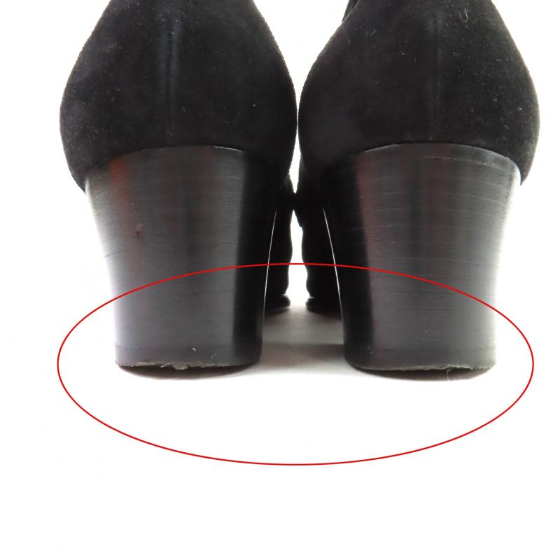 Hermes Gold Hardware With H Logo Hardware Chunky Heel Suede Leather Loafers