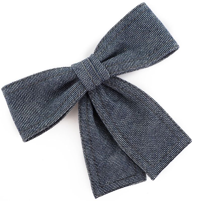 Chanel Ribbon Cotton Denim Blue Ladies 24g Brooch