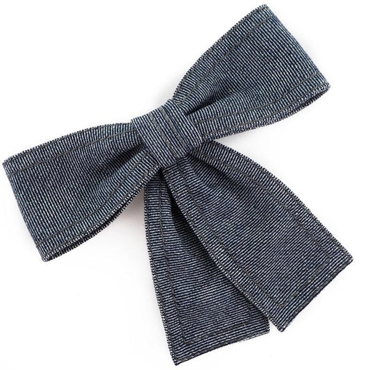 Chanel Ribbon Cotton Denim Blue Ladies 24g Brooch