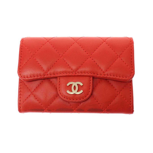 Chanel 2018 Card Case Coco Mark Classic Flap Card Case Red