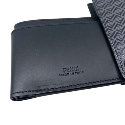 Fendi Card Case Flip Case 7m0312 Aglp F0l6b Ff Logo Asphalt Black Gray Silver