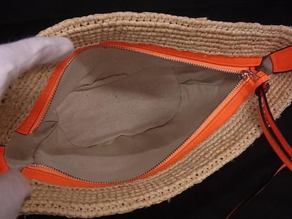 Loewe Anagram Raffia X Leather 2WAY Handbag Shoulder Bag Crossbody