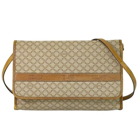 Authentic Celine Macadam Shoulder Bag Pochette PVC Beige Macadam Bag Pre-owned