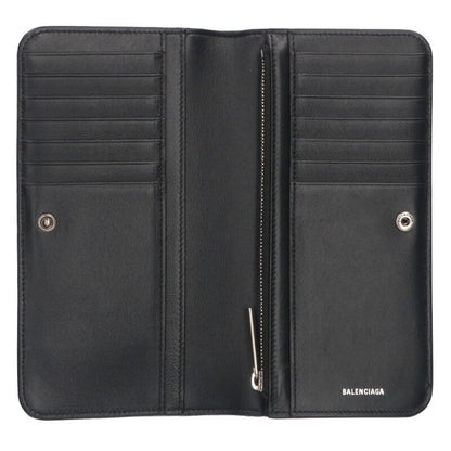 Balenciaga 765428 Monaco BB Logo Leather Long Wallet For Men