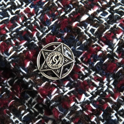 CHANEL P49469 Mohair-alpaca Blend Dallas Coco Mark Button Mixed Tweed Jacket