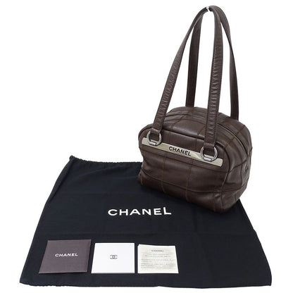 Chanel Bag Choco Bar Ladies Branded Handbag Shoulder Bag Caviar Skin Brown