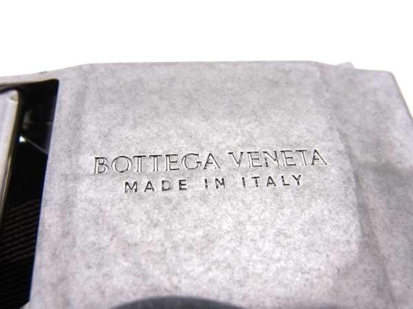 Bottega Veneta Canvas Silver Hardware Belt Men's Black And Brown Fl7597